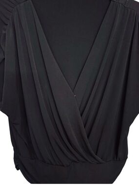 New York & Company Black Drape Blouse